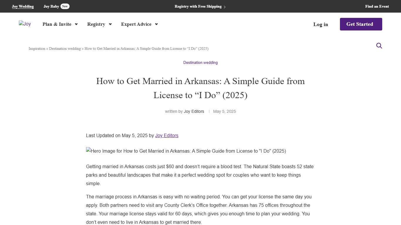 How to Get Married in Arkansas: A Simple Guide from License to "I Do" (2025) - Joy