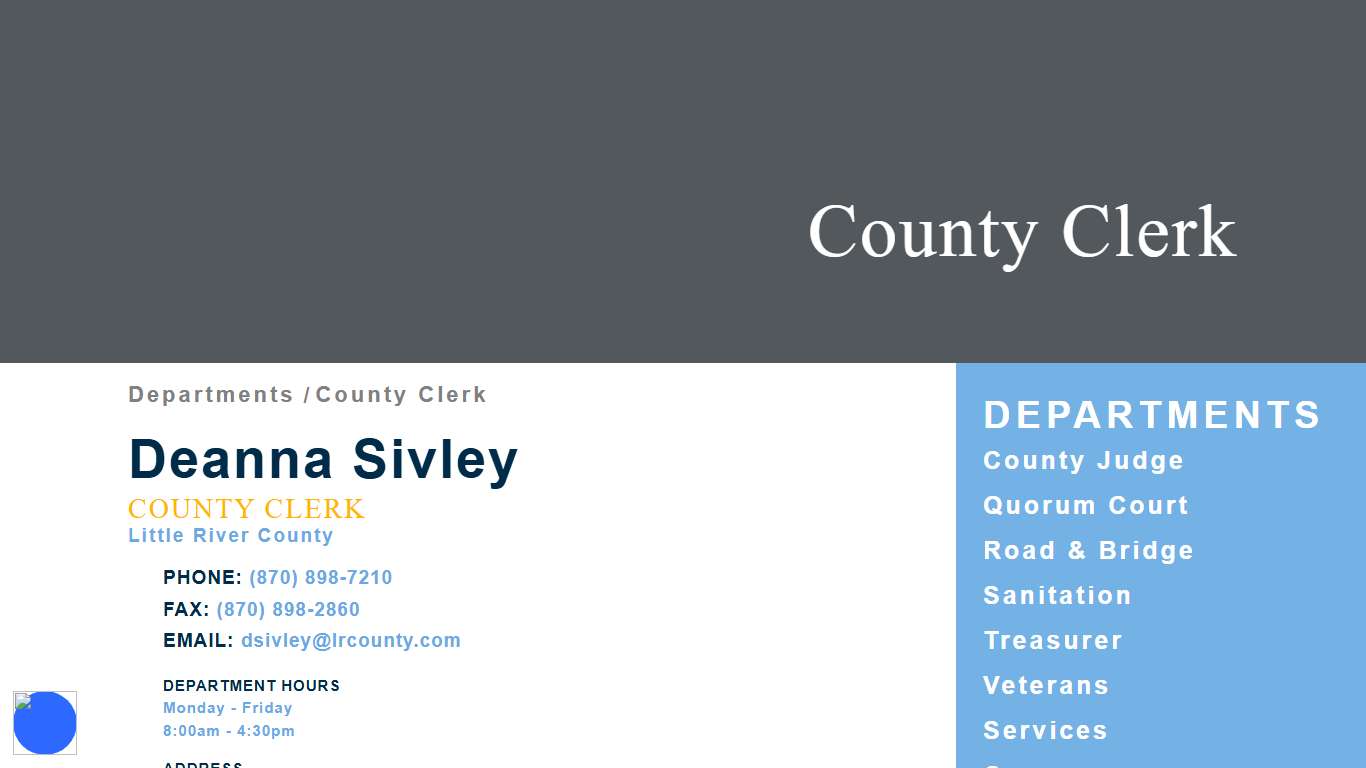 County Clerk – Little River County