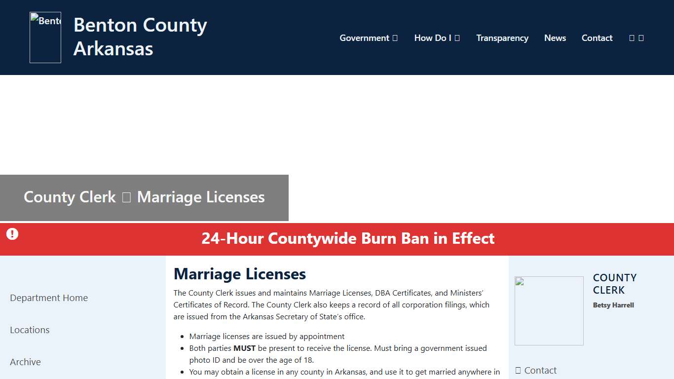 Marriage Licenses - County Clerk